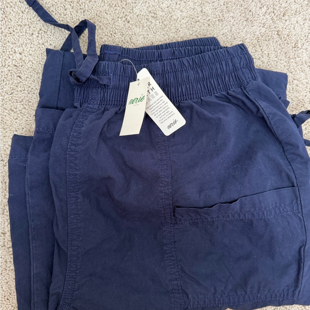 Aerie Deep Blue Drawstring Pants